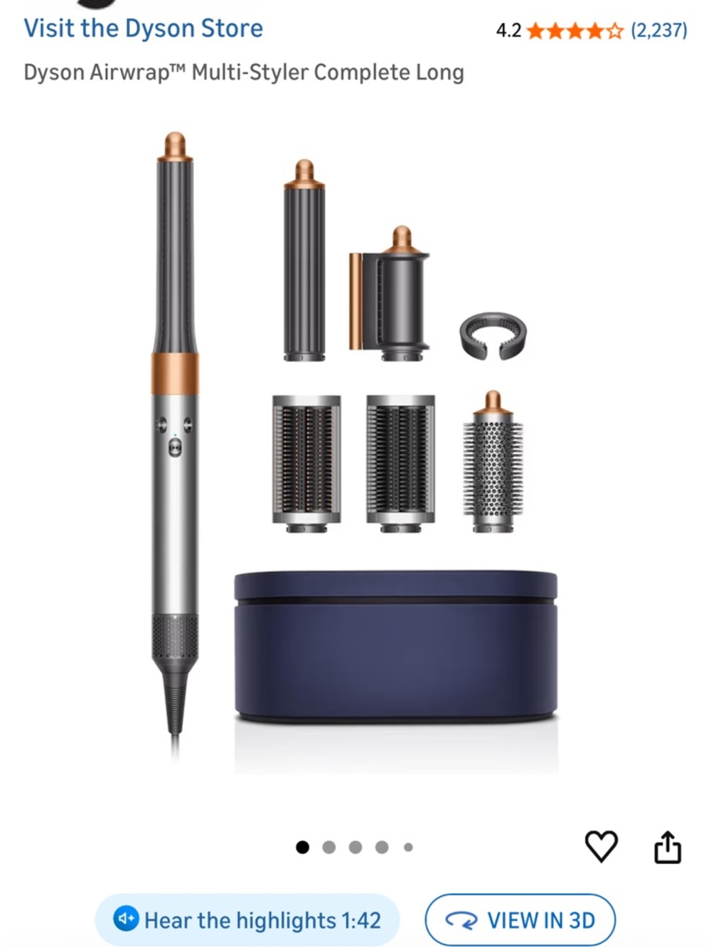 Dyson multi-styler set in silver, copper and navy